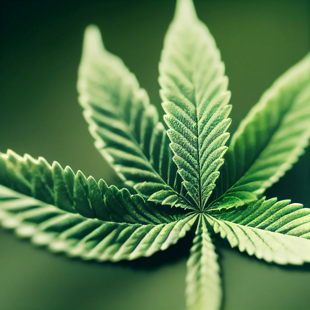 marijuana or cannabis leaf close up 3d illustration