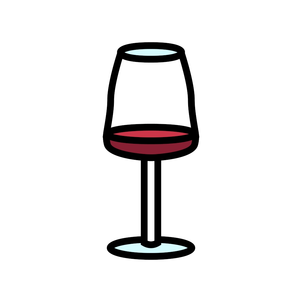 red wine glass color icon vector. red wine glass sign. isolated symbol illustration. red wine glass color icon vector illustration