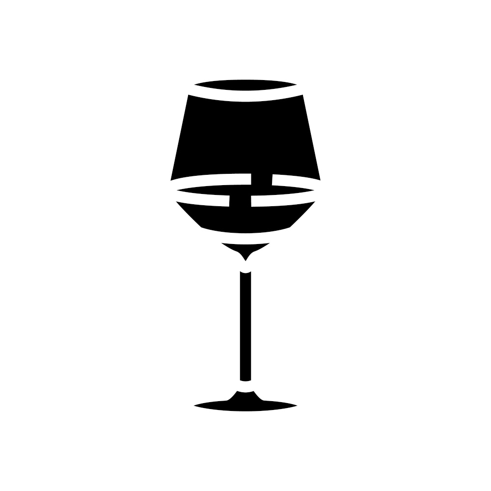 transparent wine glass glyph icon vector. transparent wine glass sign. isolated symbol illustration. transparent wine glass glyph icon vector illustration