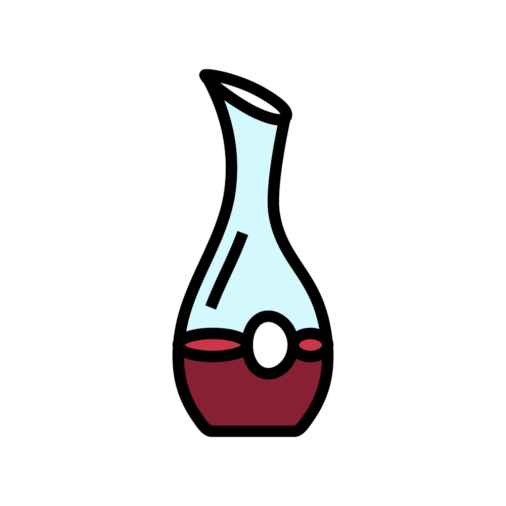 decanter wine color icon vector. decanter wine sign. isolated symbol illustration. decanter wine color icon vector illustration