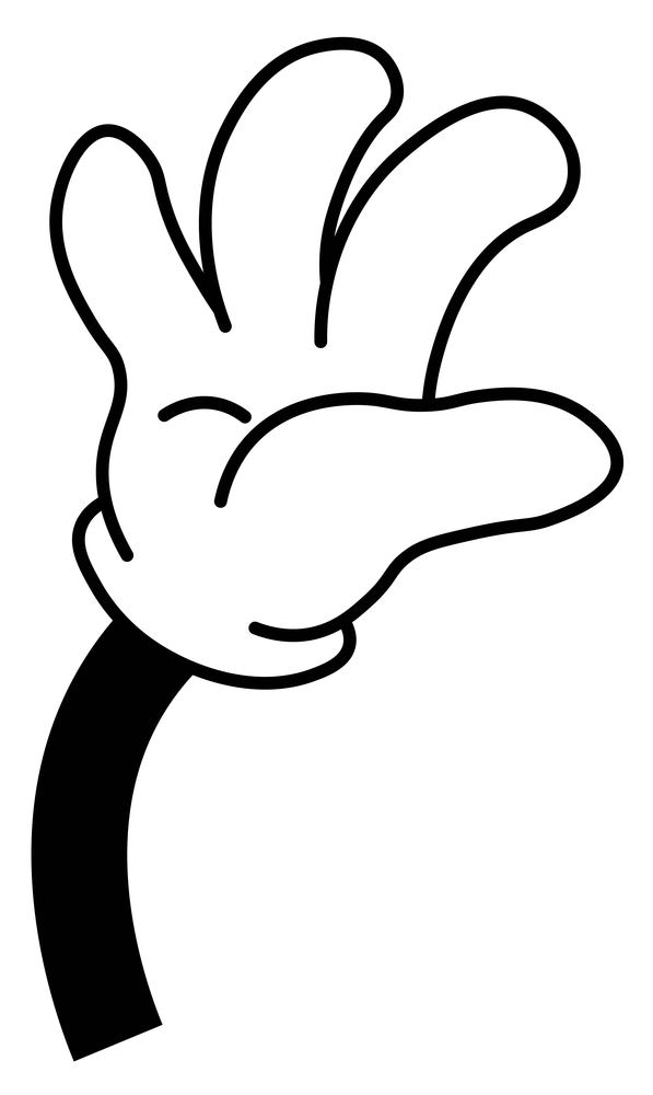 Greeting and waving hand gesture, isolated personage saying hello or goodbye. Non verbal communication and body language. Minimalist simple cartoon character arm. Vector in flat style illustration. Hands gesture greeting and waving arm, vector