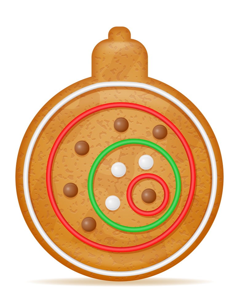 christmas gingerbread cookies for new year&rsquo;s holiday celebration vector illustration isolated on white background