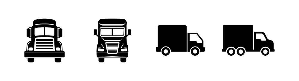 Truck icon set of 4, design element suitable for websites, print design or app