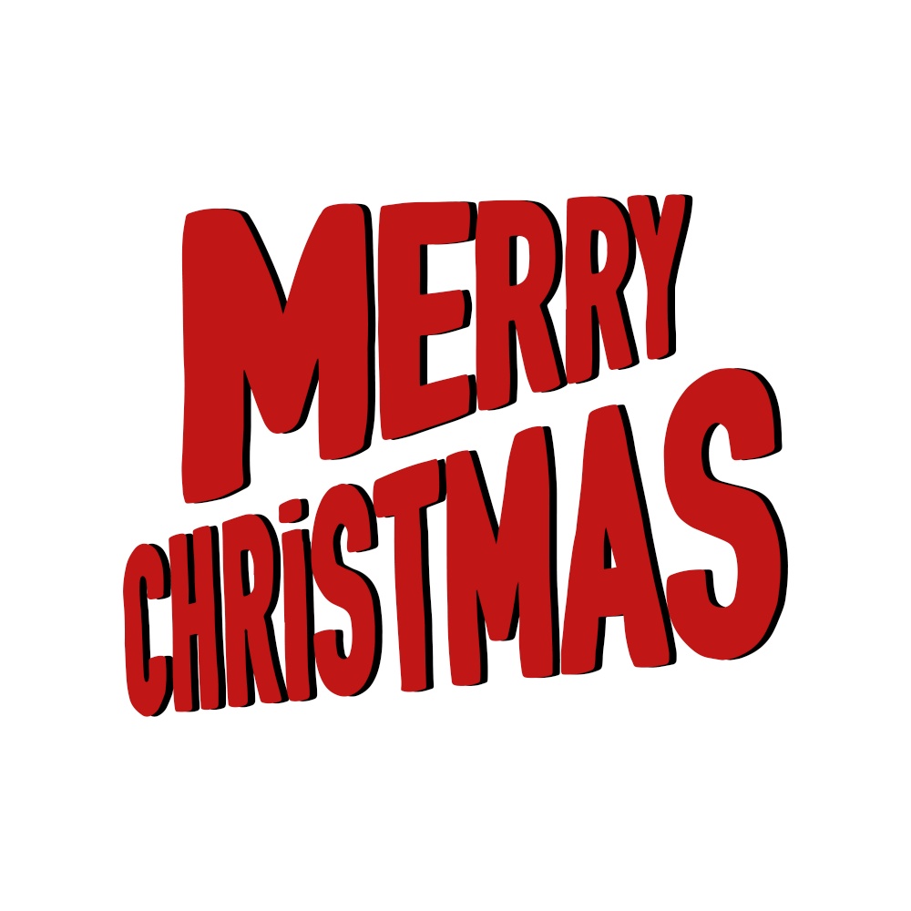 Merry Christmas ink lettering. Isolated text illustration on white background. Can be used for winter holidays designs, prints, cards, wrapping.. Merry Christmas lettering. Isolated text illustration on white background. Can be used for winter holidays designs, prints, cards, wrapping. Vector stock image.
