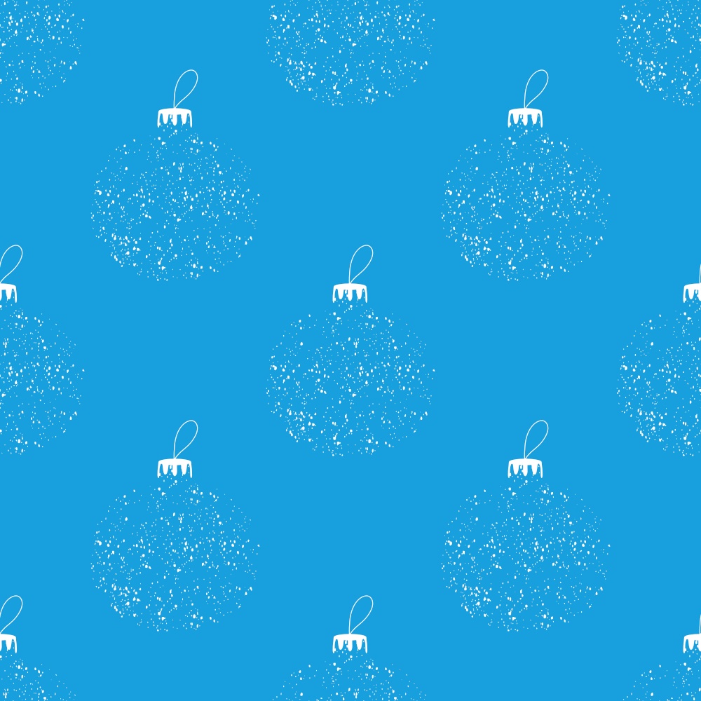 Seamless pattern made from white Christmas bauble shape from snowflakes on blue background. Vector stock illustration.. Seamless pattern made from white Christmas bauble shape from snowflakes on a blue background. Vector stock illustration.