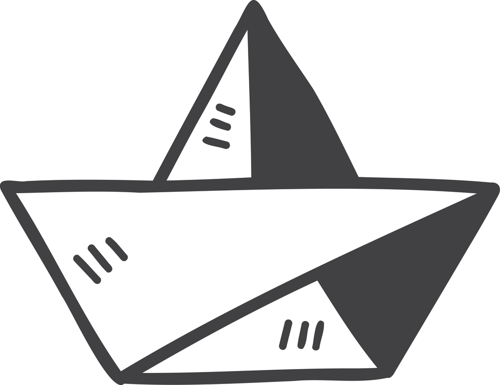 Hand Drawn paper boat for kids illustration isolated on background