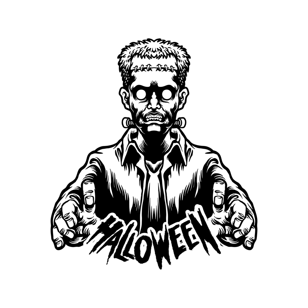 Halloween Zombie Scream Silhouette Vector illustrations for your work Logo, mascot merchandise t-shirt, stickers and Label designs, poster, greeting cards advertising business company or brands.