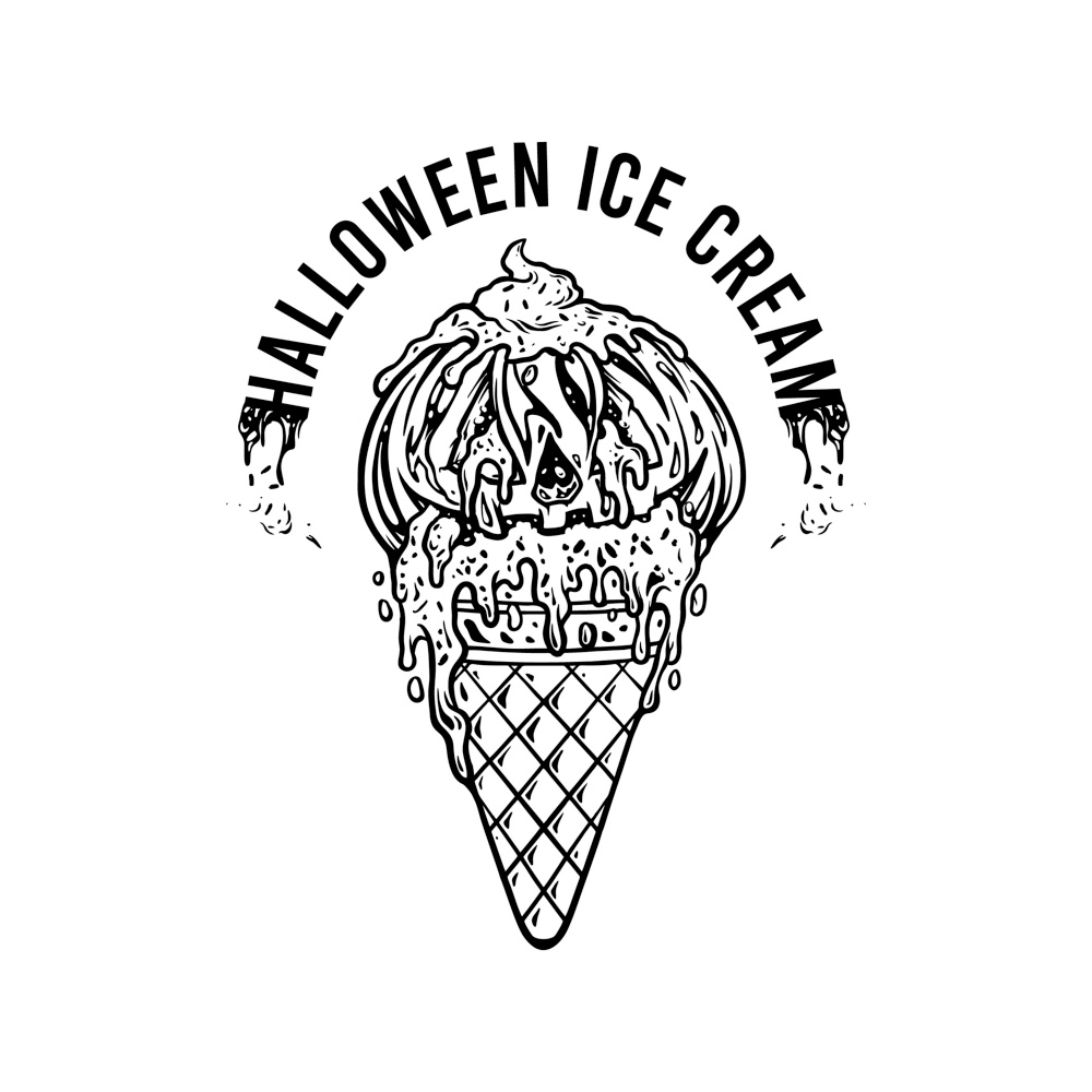 Silhouette Halloween Pumpkin Ice Cream Cone Vector illustrations for your work Logo, mascot merchandise t-shirt, stickers and Label designs, poster, greeting cards advertising business company or brands.