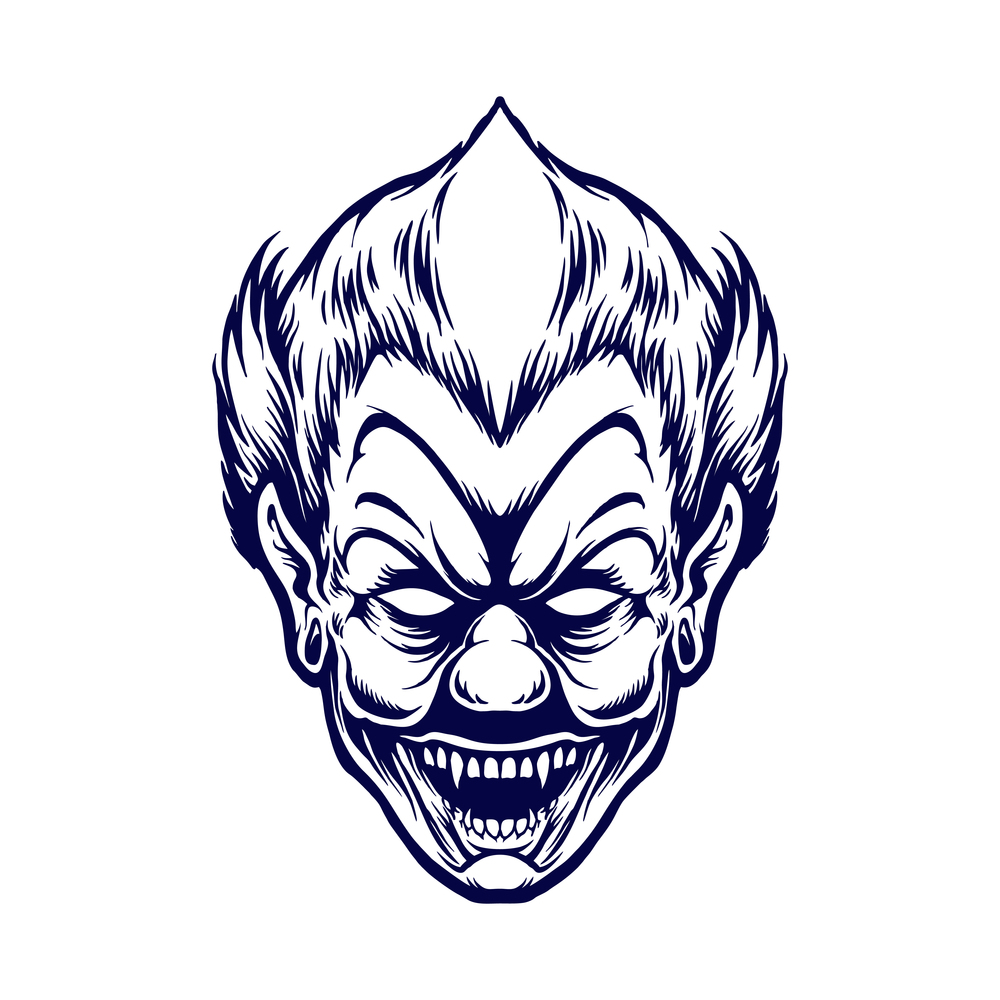 Joker Clown Silhouette Vector illustrations for your work Logo, mascot merchandise t-shirt, stickers and Label designs, poster, greeting cards advertising business company or brands.