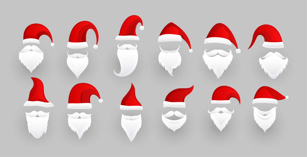 santa claus hats and beard set