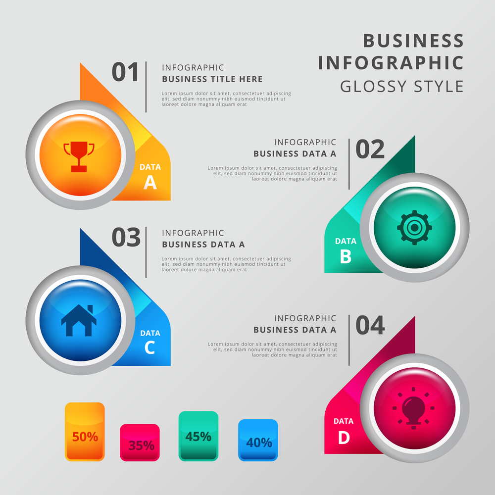 Glossy timeline infographic template