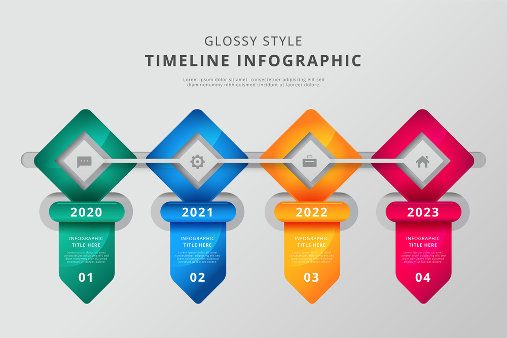 Glossy timeline infographic template