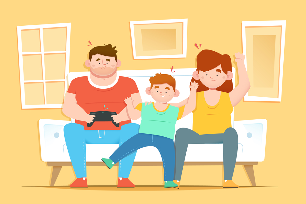 Family enjoying spending time together concept