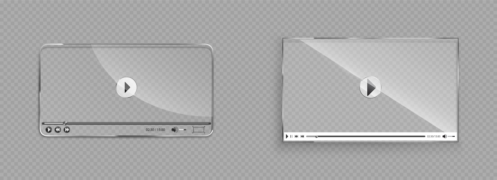 Glass video player interface transparent window