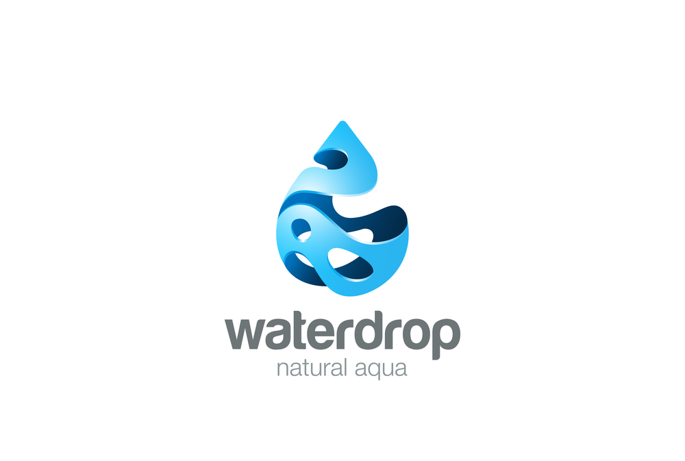 Water drop Logo abstract design vector template splash style