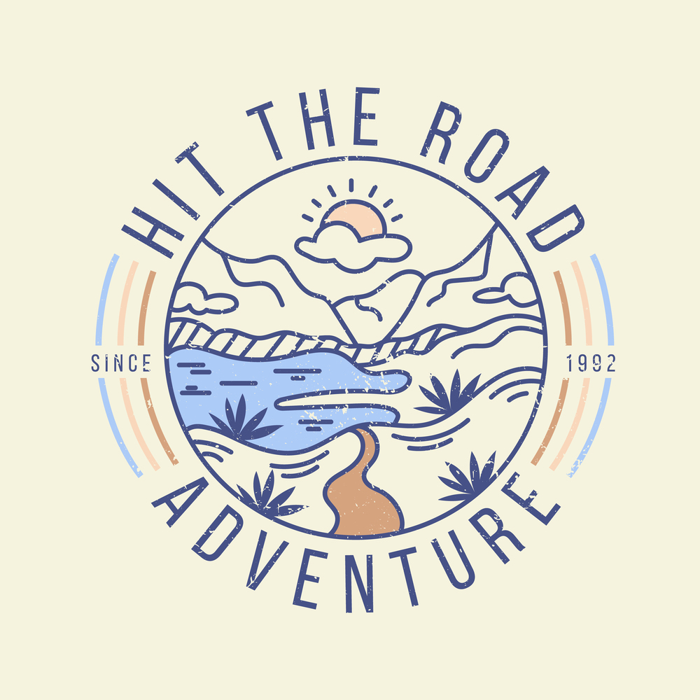 vintage adventure hiking climbing mountain logo