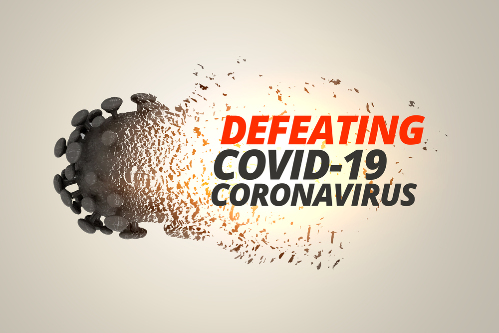 Defeating and destroying coronavirus covid19 concept background