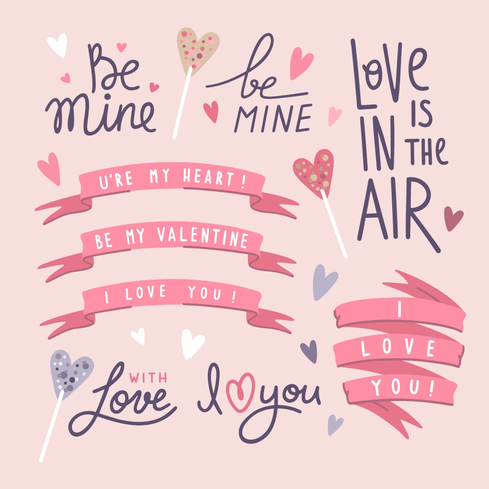 Valentine lettering set