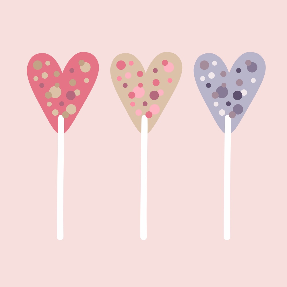 Valentine heart lollipops