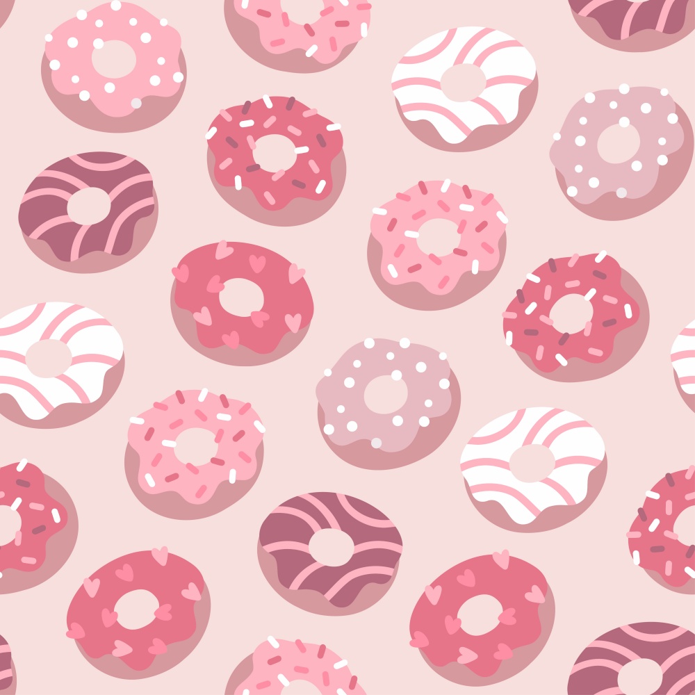 Romantic donut pattern