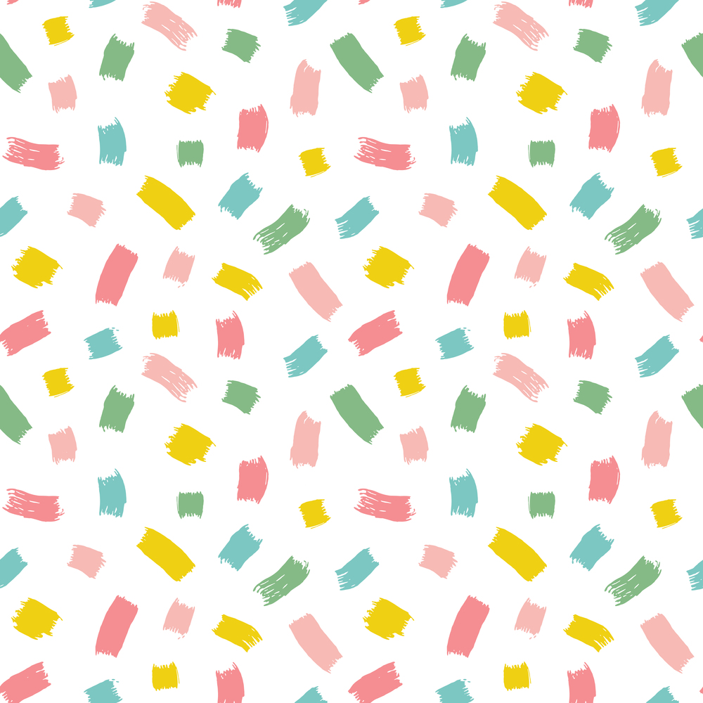 Simple seamless vector pattern with colorful brushstrokes on a white background. Seamless pattern for fabrics, wrapping paper, textures. Simple seamless vector pattern with colorful brushstrokes on a white background.