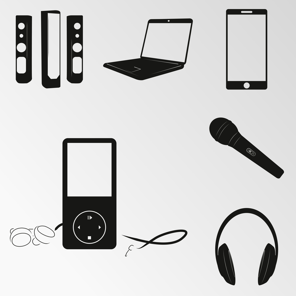 Set of objects on the theme of music. Vector illustration on the theme music