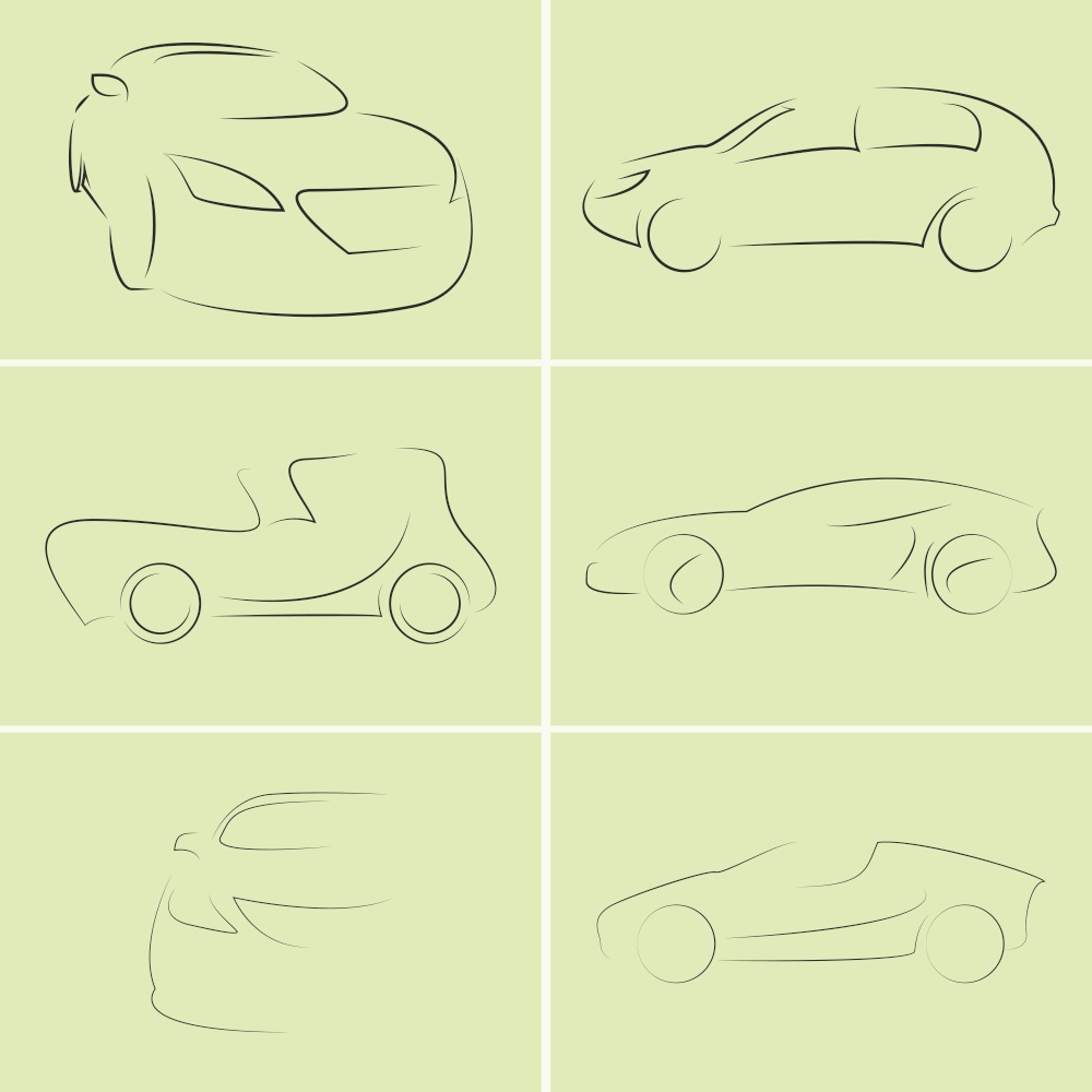 Set of icons on a theme car. Vector illustrations on the theme car