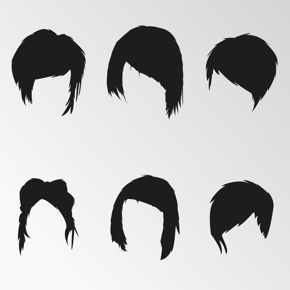 Set of objects on the theme of women&rsquo;s haircut. Vector illustration on the theme women&rsquo;s haircut