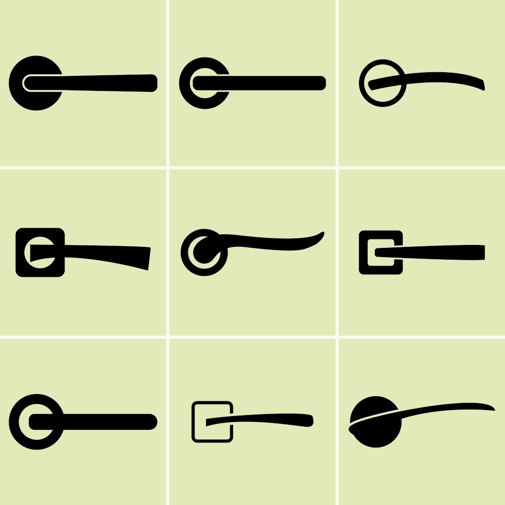 Set of icons on a theme doorknob. Vector illustrations on the theme doorknob