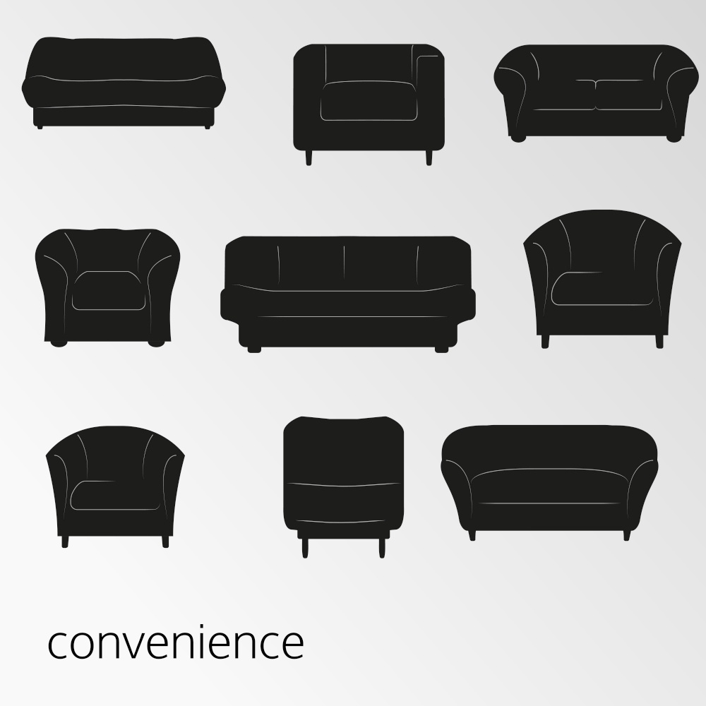 Set of objects on the theme of furniture, comfort. Vector illustration on the theme of furniture, comfort