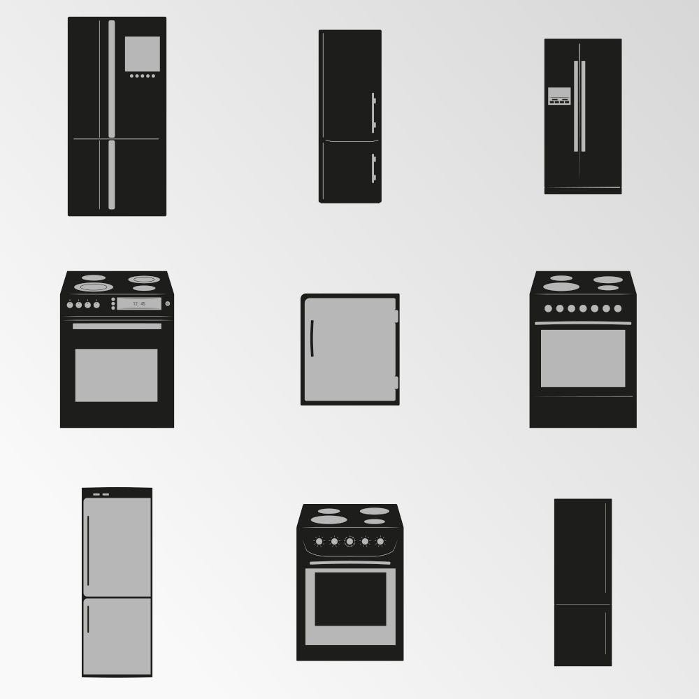 Set of objects on the theme of Kitchen appliances. Vector illustration on the Kitchen appliances