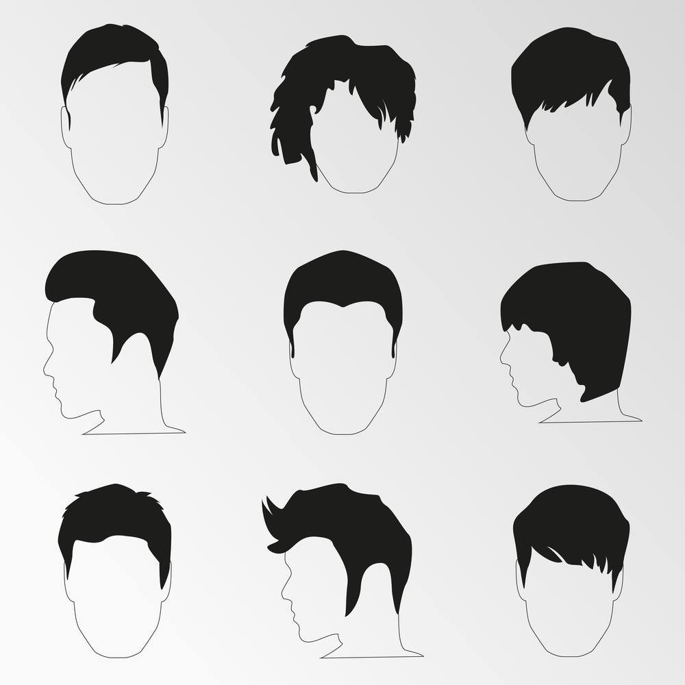 Set of objects on the theme of Men&quot;s hairstyles. Vector illustration on the theme Men&quot;s hairstyles