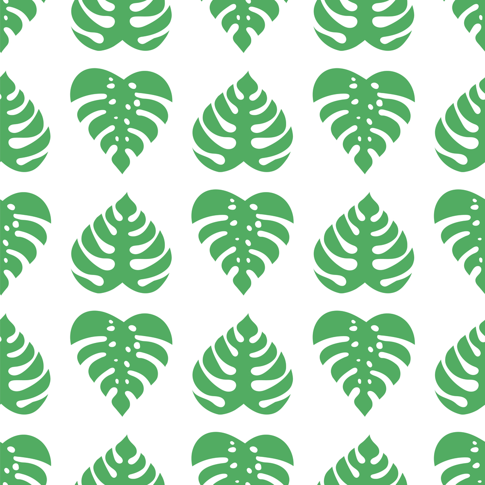 Icons with tropical palm leaves, monstera. Beautiful hand drawn exotic plants. Floral seamless background. Monsters isolated on white background. Monstera leaves, jungle.. Icons with tropical palm leaves, monstera. Beautiful hand drawn exotic plants. Floral seamless background. Monstera leaves, jungle
