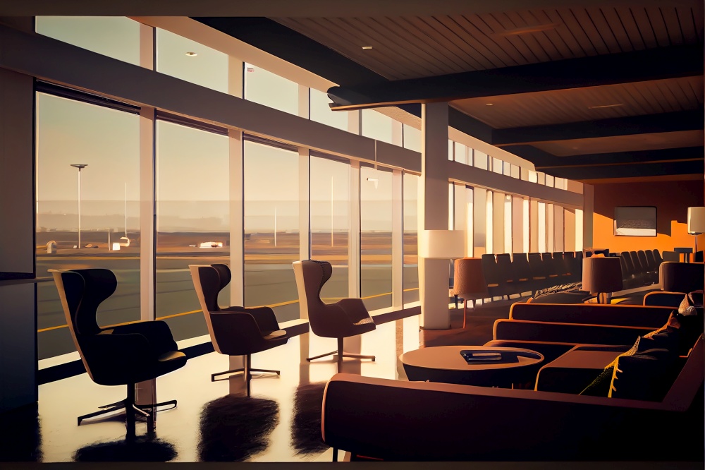 Airport lounge concept style ai generated