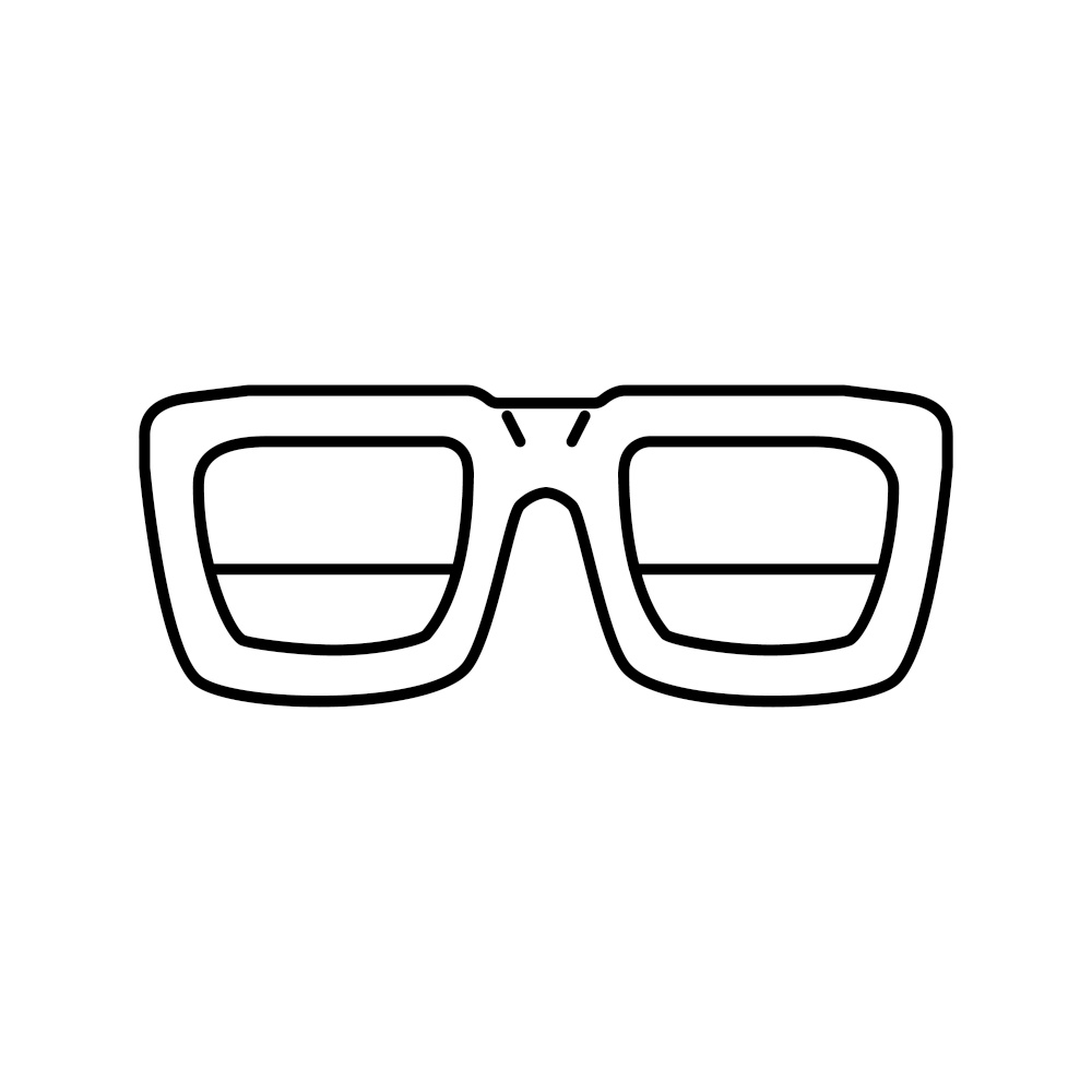 rap glasses frame line icon vector. rap glasses frame sign. isolated contour symbol black illustration. rap glasses frame line icon vector illustration