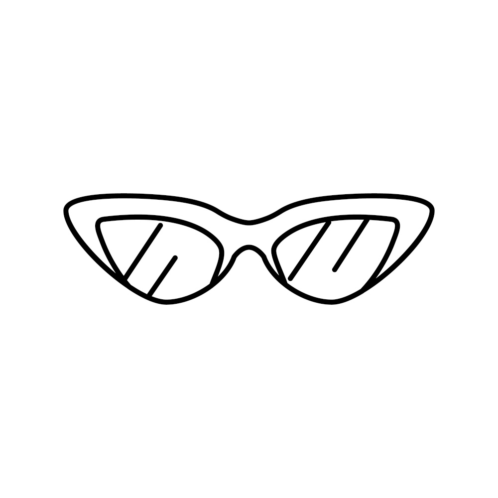 cat eye sunglasses frame line icon vector. cat eye sunglasses frame sign. isolated contour symbol black illustration. cat eye sunglasses frame line icon vector illustration