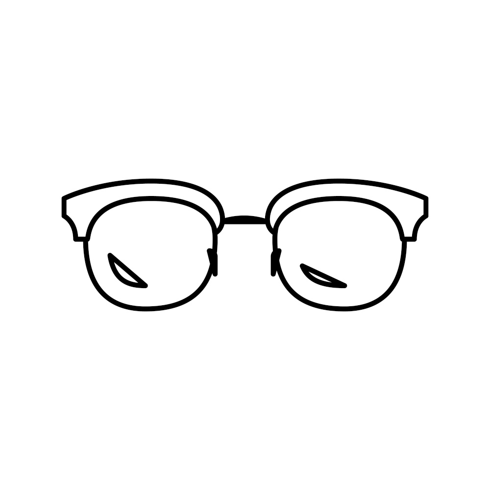 hipster glasses optical line icon vector. hipster glasses optical sign. isolated contour symbol black illustration. hipster glasses optical line icon vector illustration