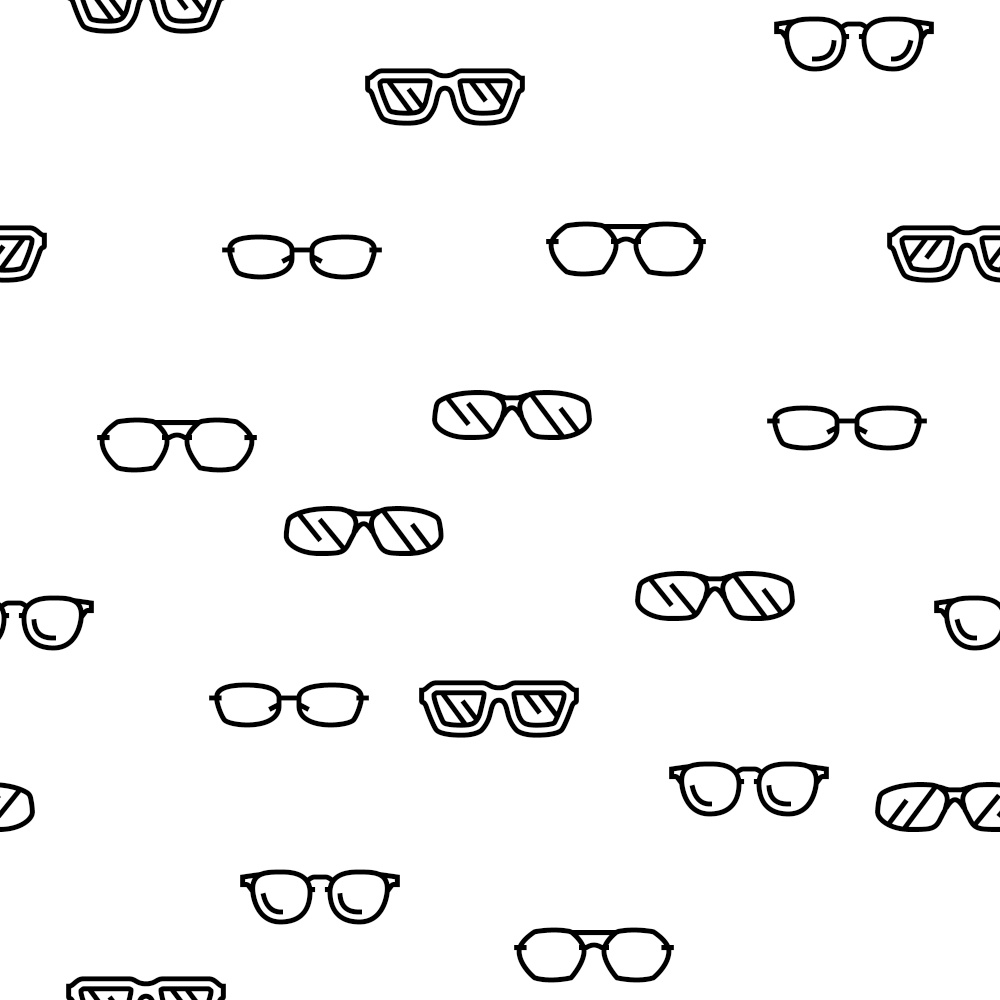 glasses optical style frame vector seamless pattern thin line illustration. glasses optical style frame vector seamless pattern