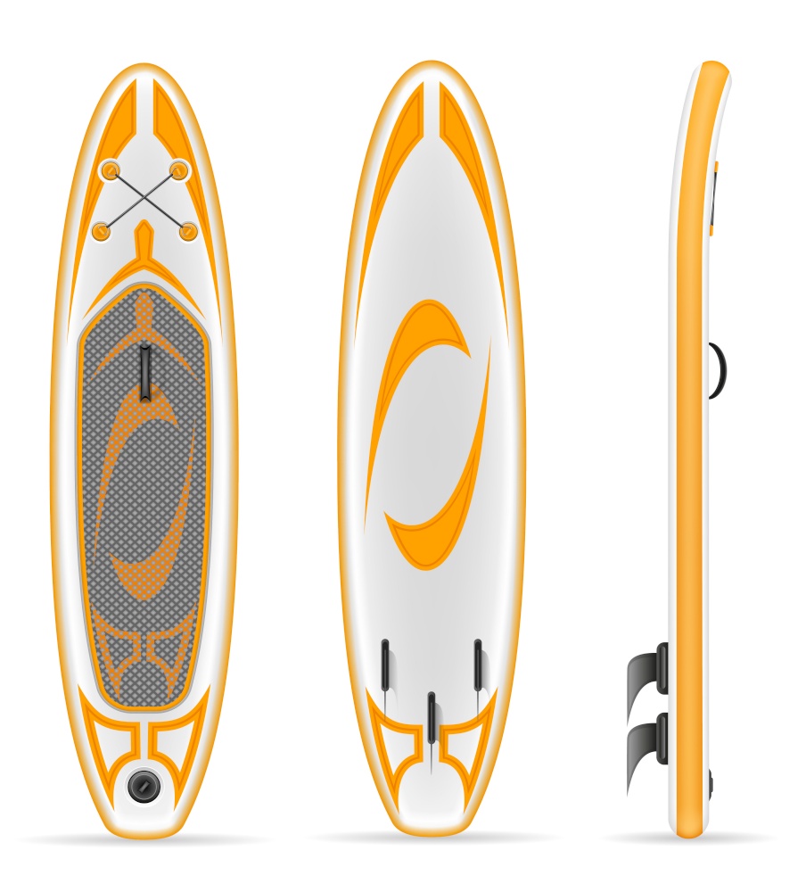 inflatable sup board for outdoor activities and water sports vector illustration isolated on white background
