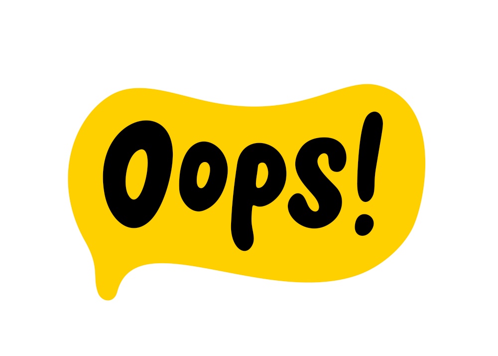 OOPS speech bubble. Ops text. Hand drawn quote. Oops icon lettering. Doodle phrase. Vector illustration for print on shirt, card, poster ooops. Black, yellow and white.. OOPS speech bubble. Ops text. Hand drawn quote. Oops icon lettering. Doodle phrase.