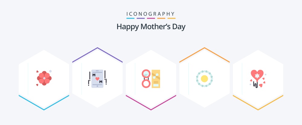 Happy Mothers Day 25 Flat icon pack including party. balloon. beauty. mala. bracelet