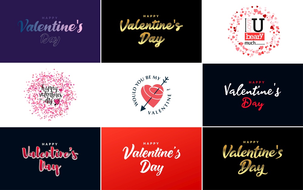 Happy Valentine&rsquo;s Day hand lettering calligraphy text and heart. isolated on white background vector illustration