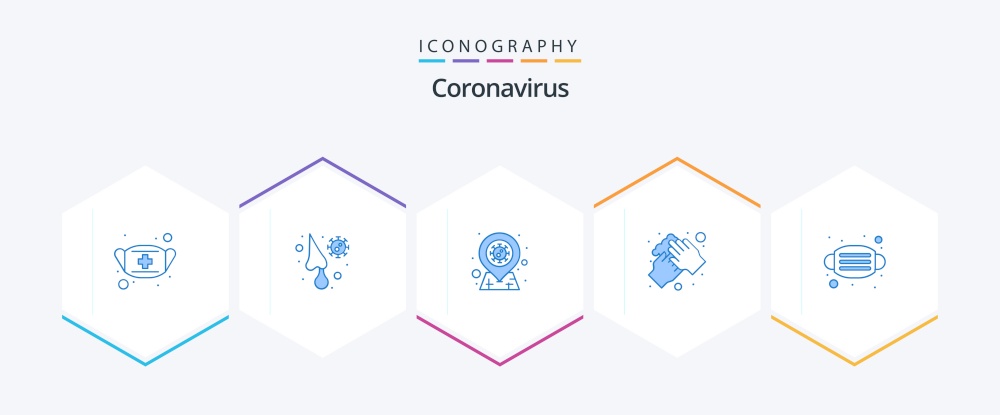 Coronavirus 25 Blue icon pack including face. wash. virus. hygiene. clean