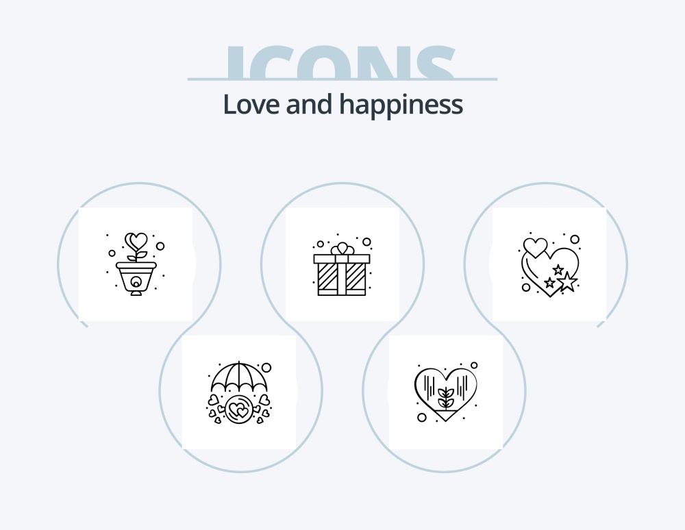 Love Line Icon Pack 5 Icon Design. flower. broken. heart. breakup. umbrella