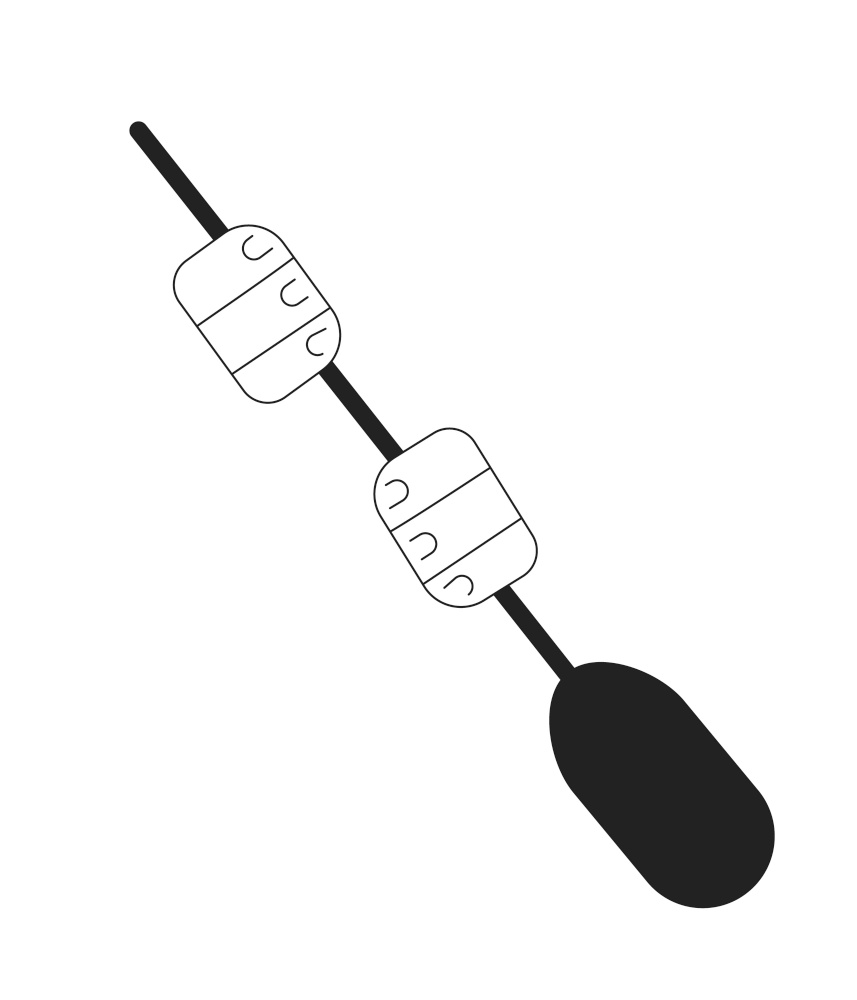 Sup paddle hands monochromatic flat vector hands. Paddleboard equipment. Water sports gear. Paddle board yoga. Editable thin line clip art on white. Simple bw cartoon spot image for web graphic design. Sup paddle hands monochromatic flat vector hands