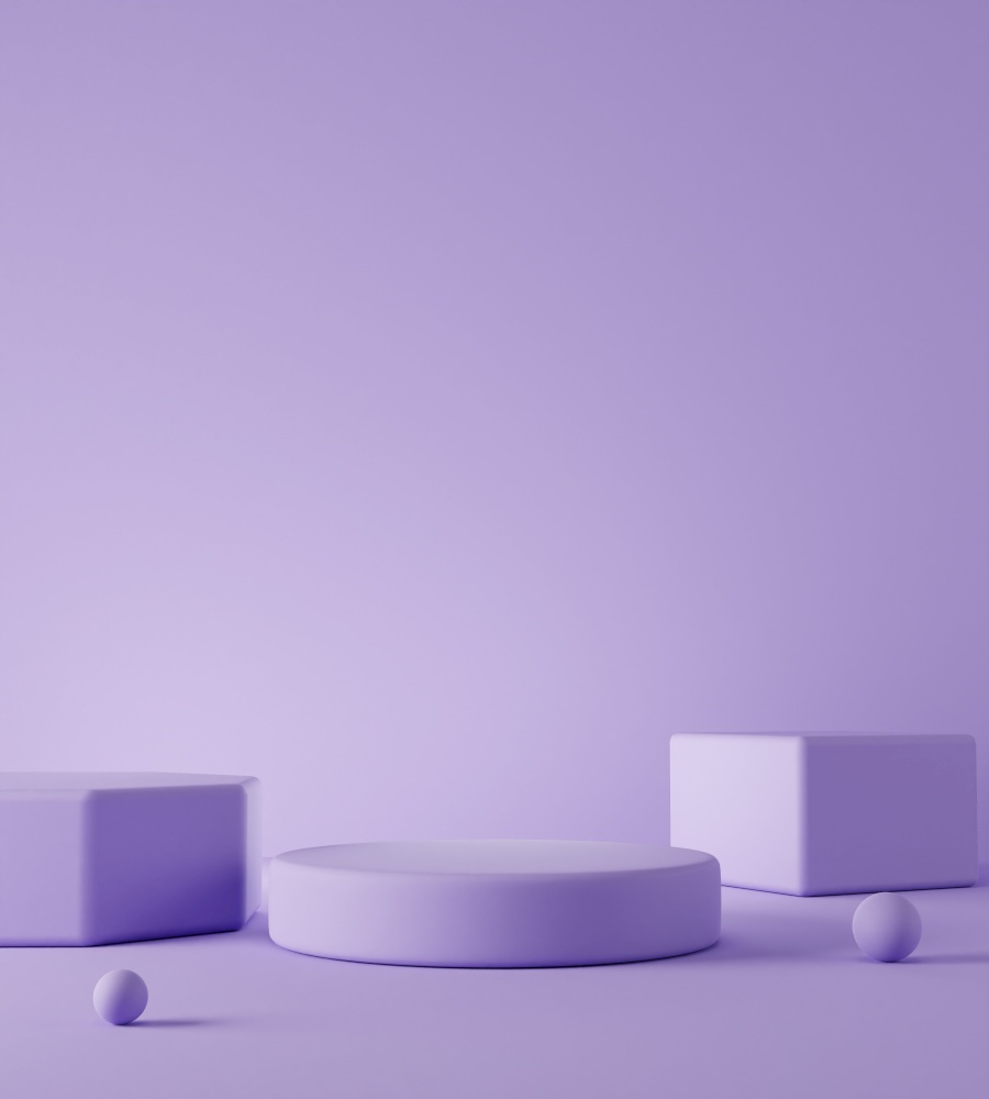 Minimalism purple product display platform podium for presentation 3D rendering illustration