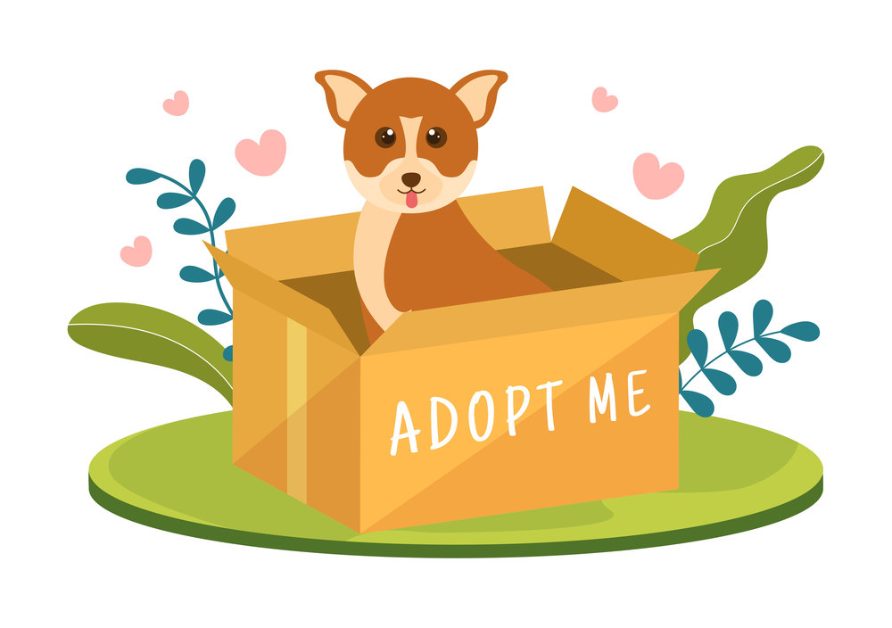 Adopt a Pet From an Animal Shelter in the Form of Cats or Dogs to Care for and Look After in Flat Cartoon Hand Drawn Templates Illustration