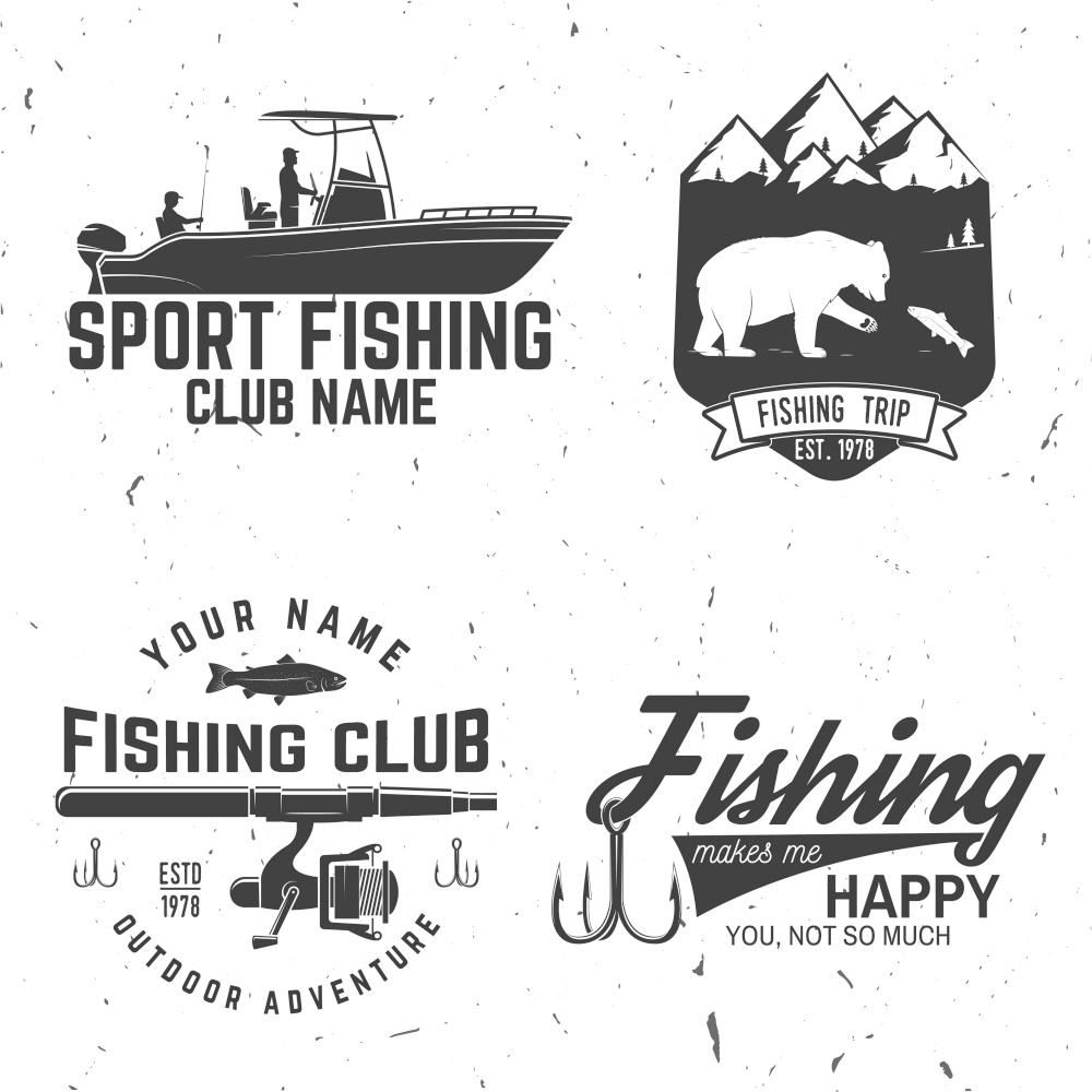 Fishing club. Vector illustration. Concept for shirt or logo, print, stamp or tee. Vintage typography design with fish rod silhouette.. Fishing sport club. Vector illustration.