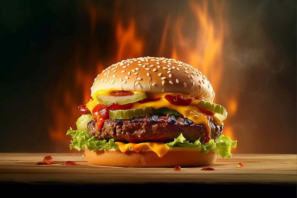 Giant burger smash, AI Generative