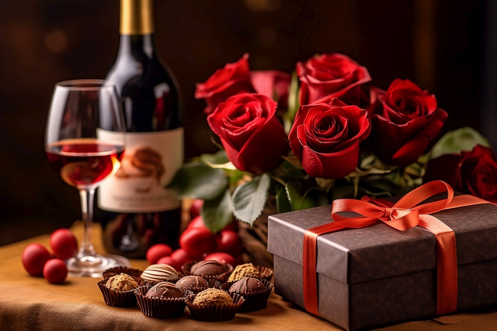 Romantic Celebration Of Valentines Day, AI Generative
